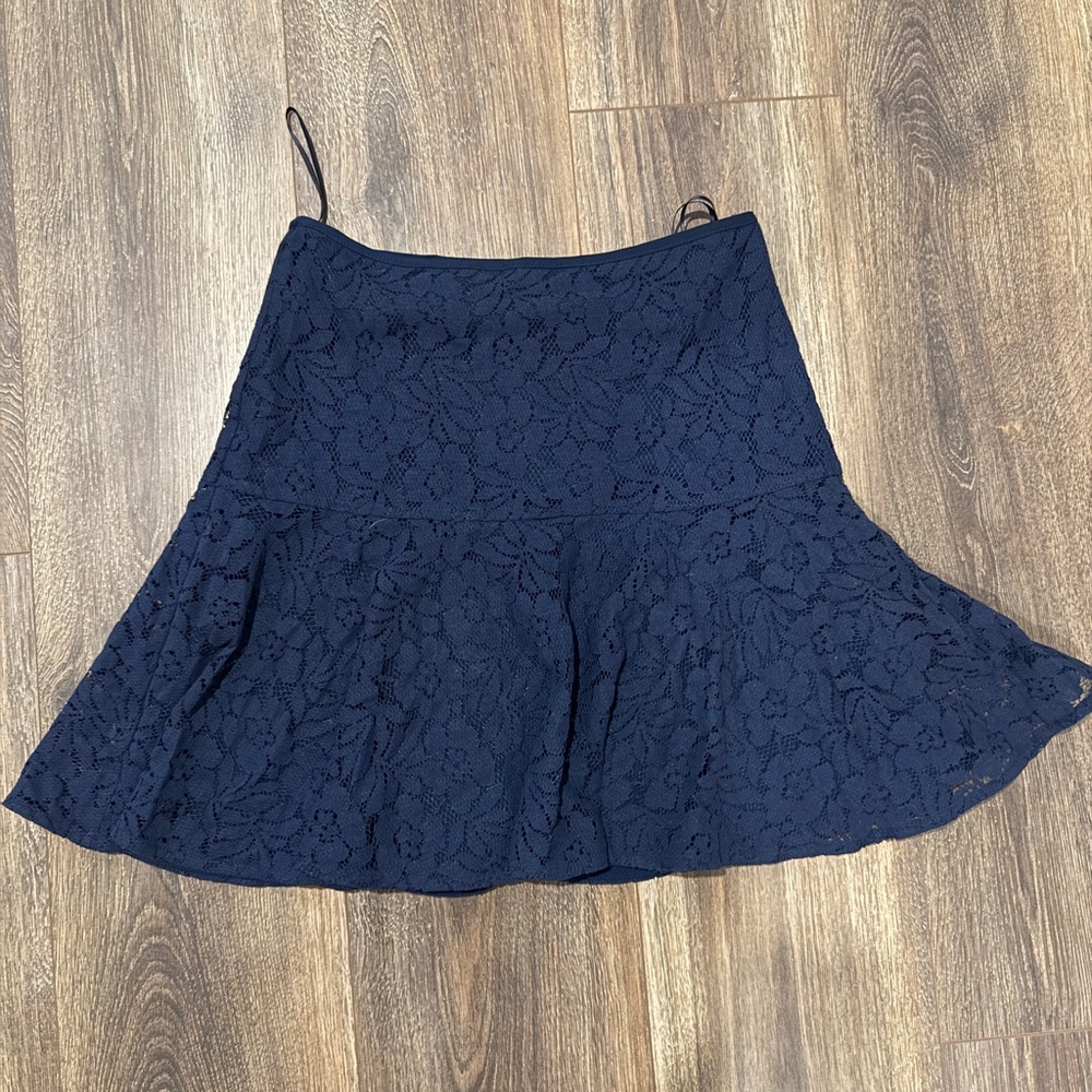 French Connection navy A-Line lace skirt